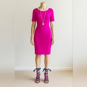 Chic Fuchsia Midi Dress